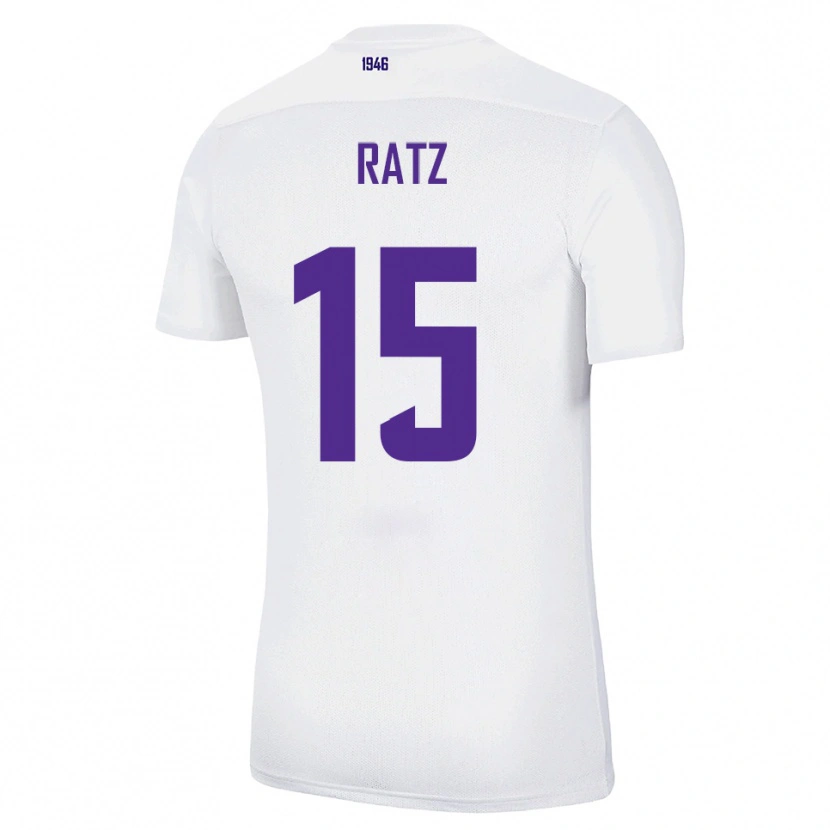 Danxen Hombre Camiseta Hermann Ratz #15 Blanco Verde 2ª Equipación 2025/26 La Camisa