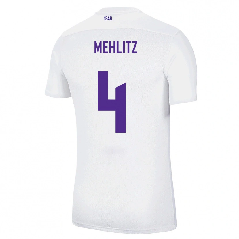 Danxen Hombre Camiseta Fabian Mehlitz #4 Blanco Verde 2ª Equipación 2025/26 La Camisa