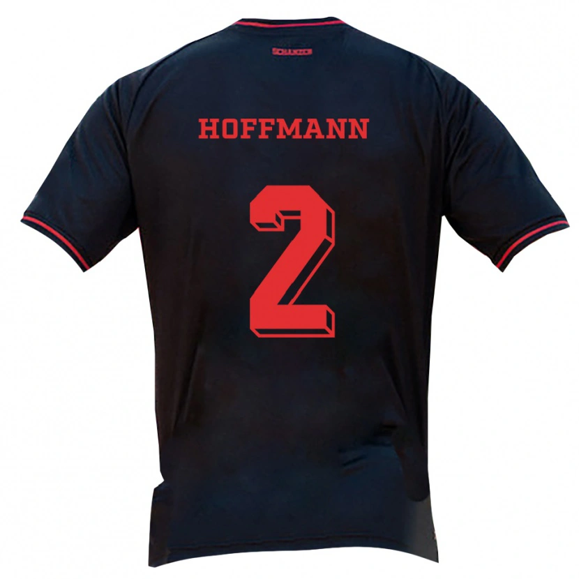 Danxen Hombre Camiseta Tim Hoffmann #2 Negro Rojo Blanco 2ª Equipación 2025/26 La Camisa