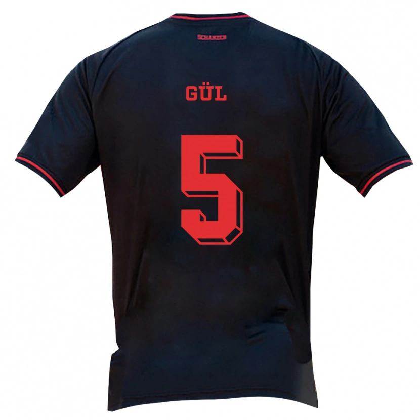 Danxen Hombre Camiseta Emre Gül #5 Negro Rojo Blanco 2ª Equipación 2025/26 La Camisa