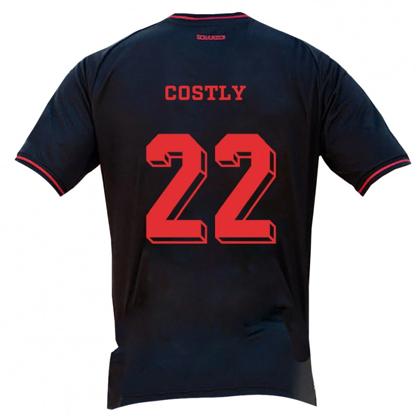 Danxen Hombre Camiseta Marcel Costly #22 Negro Rojo Blanco 2ª Equipación 2025/26 La Camisa