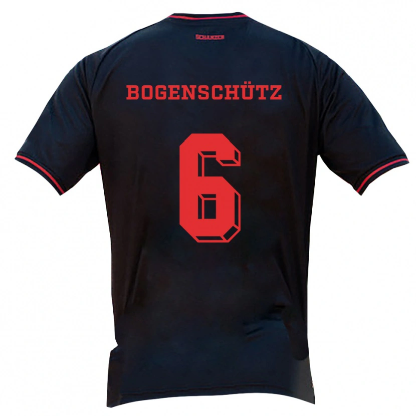 Danxen Hombre Camiseta Kerstin Bogenschütz #6 Negro Rojo Blanco 2ª Equipación 2025/26 La Camisa