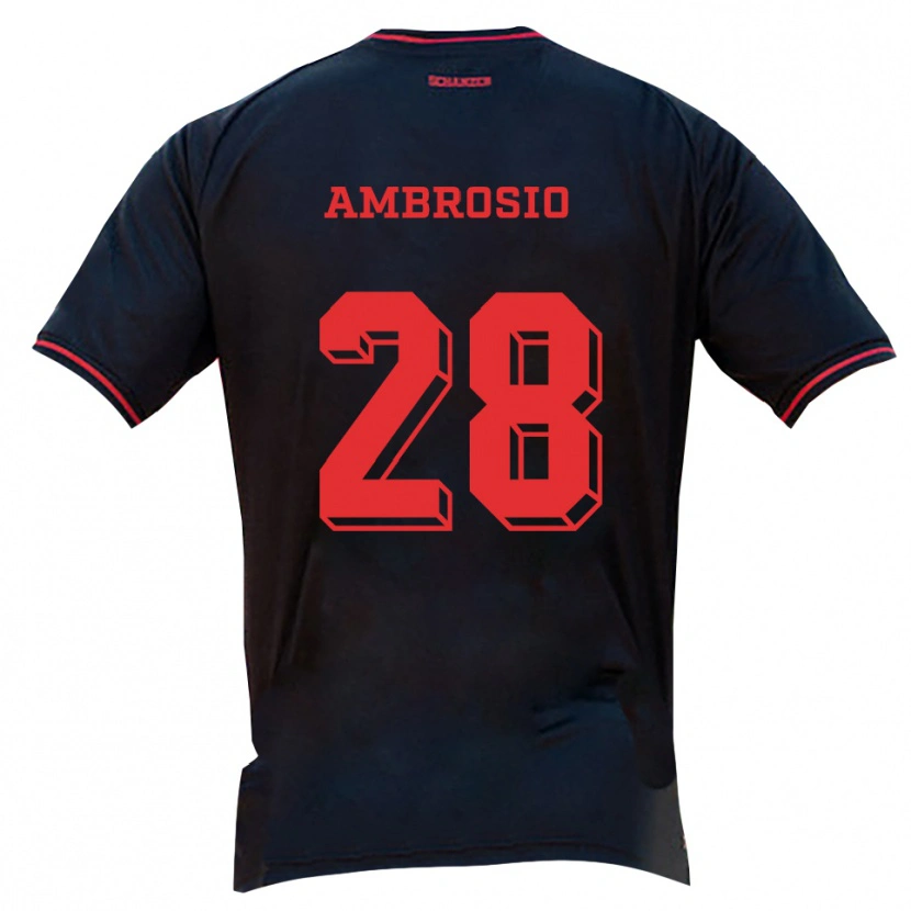 Danxen Hombre Camiseta Gedeon Ambrosio #28 Negro Rojo Blanco 2ª Equipación 2025/26 La Camisa