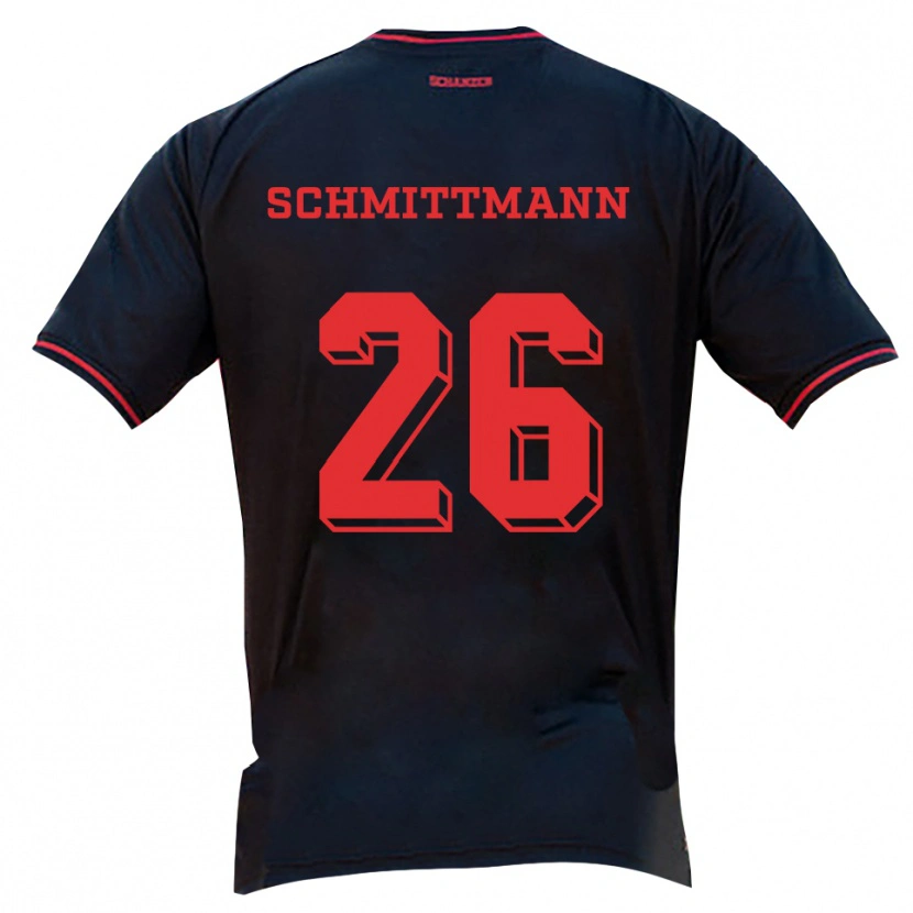 Danxen Hombre Camiseta Katharina Schmittmann #26 Negro Rojo Blanco 2ª Equipación 2025/26 La Camisa