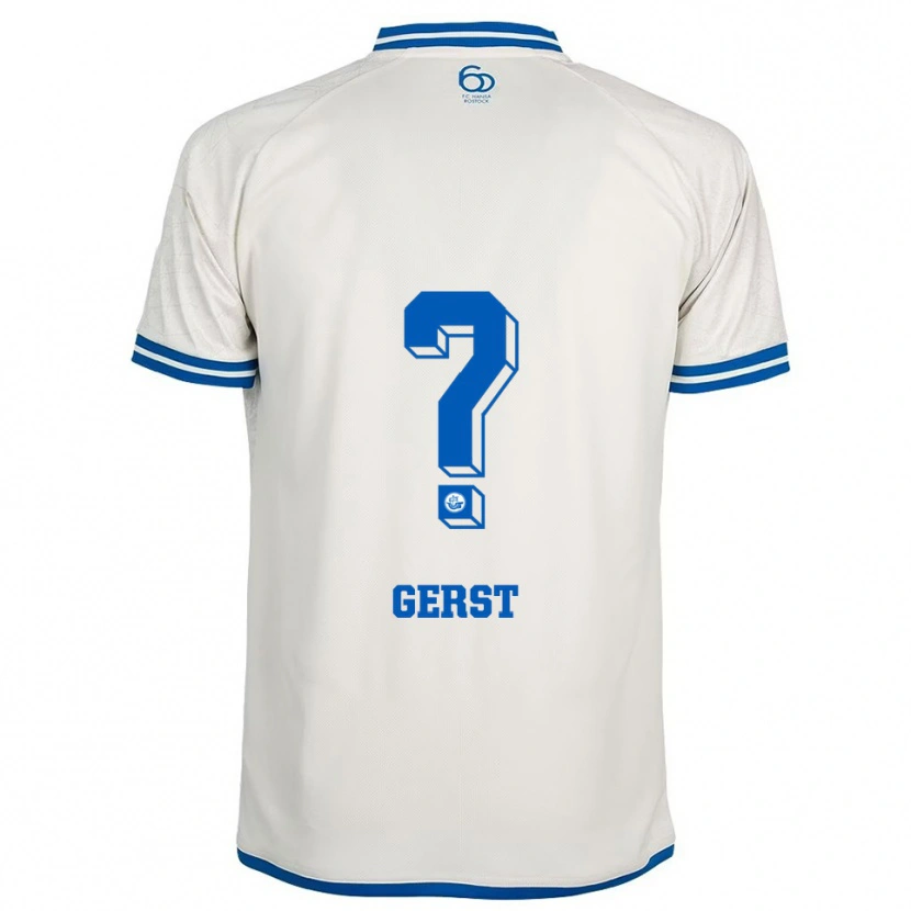 Danxen Hombre Camiseta Nikolas Gerst #0 Blanco Azul 2ª Equipación 2025/26 La Camisa