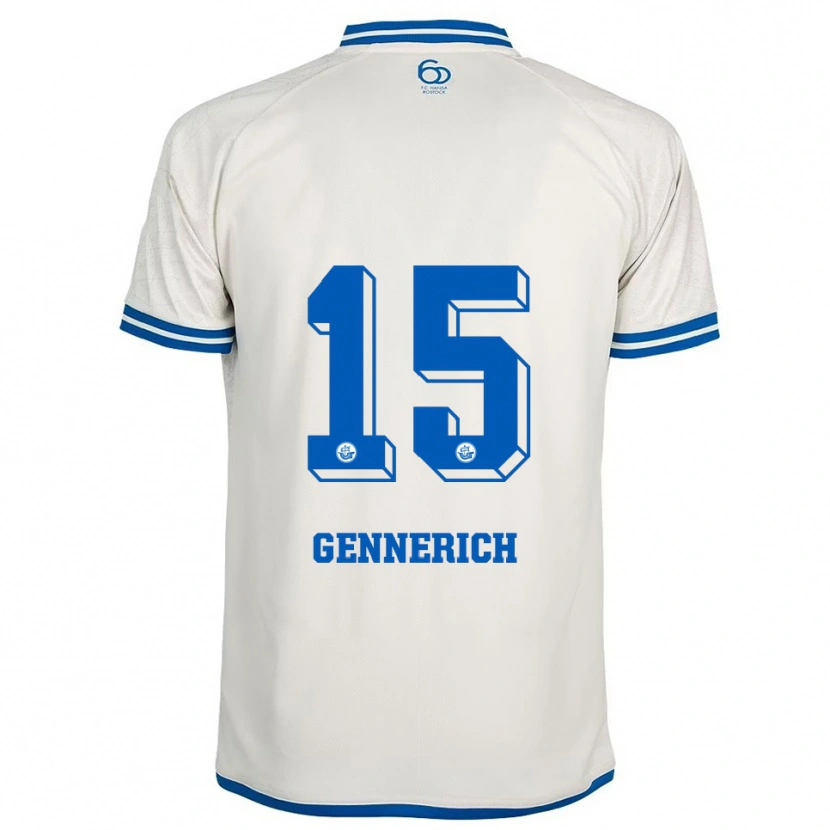 Danxen Hombre Camiseta Nick Gennerich #15 Blanco Azul 2ª Equipación 2025/26 La Camisa