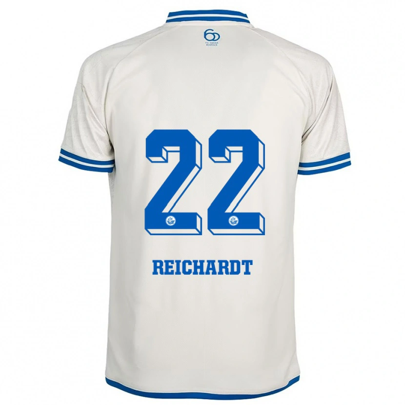 Danxen Hombre Camiseta Leon Reichardt #22 Blanco Azul 2ª Equipación 2025/26 La Camisa