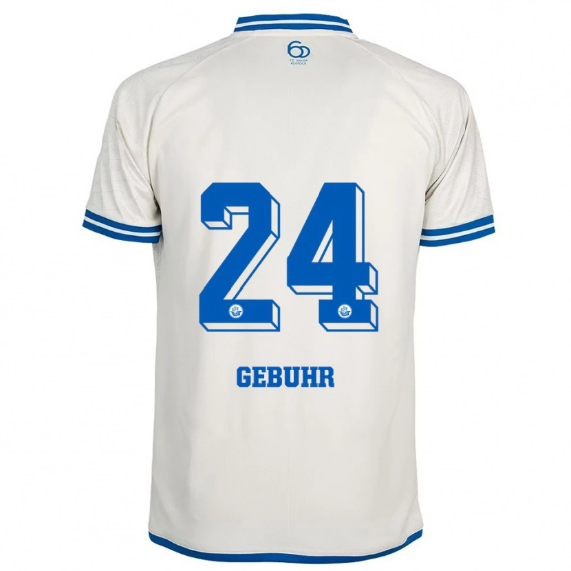 Danxen Hombre Camiseta Dario Gebuhr #24 Blanco Azul 2ª Equipación 2025/26 La Camisa