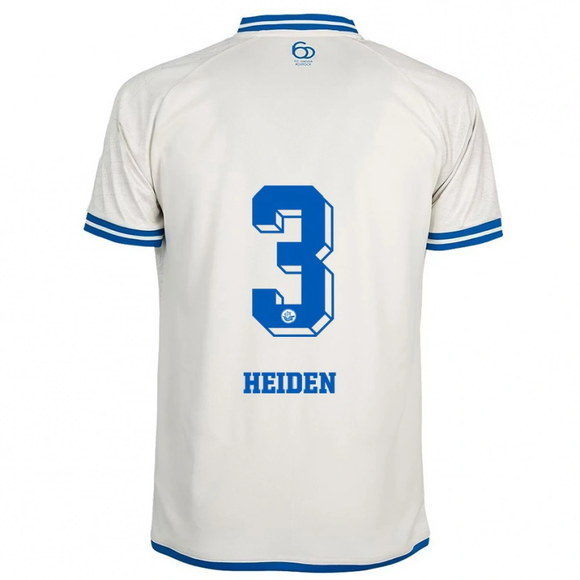 Danxen Hombre Camiseta Maximilian Heiden #3 Blanco Azul 2ª Equipación 2025/26 La Camisa