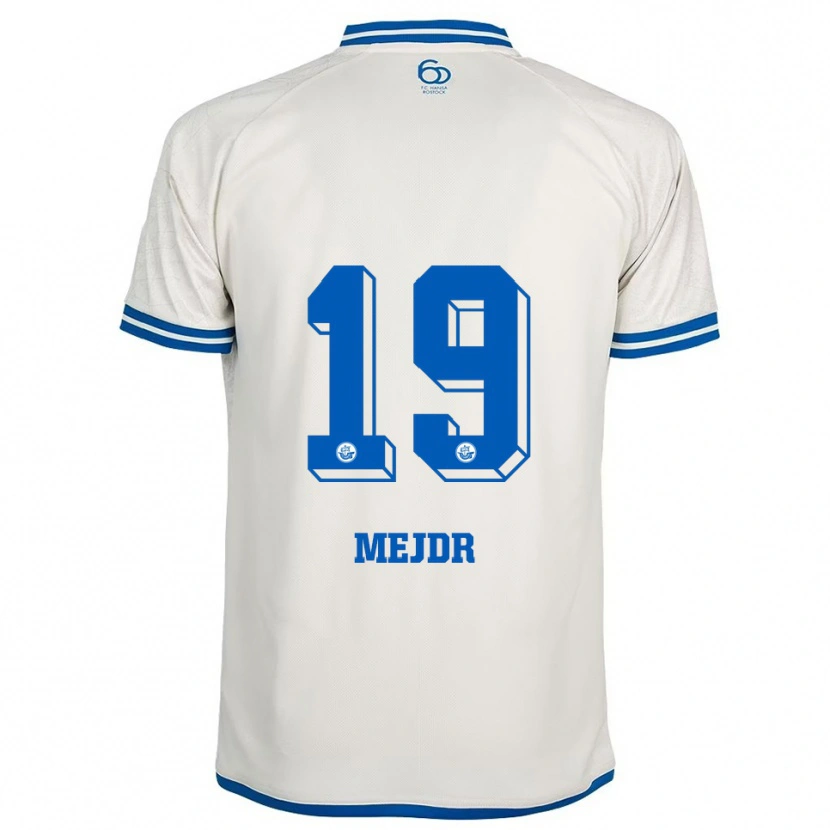 Danxen Hombre Camiseta Jan Mejdr #19 Blanco Azul 2ª Equipación 2025/26 La Camisa