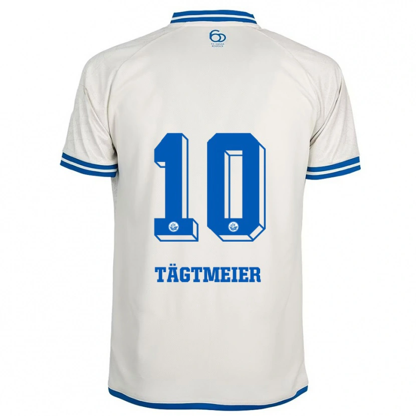 Danxen Hombre Camiseta Sarah Tägtmeier #10 Blanco Azul 2ª Equipación 2025/26 La Camisa