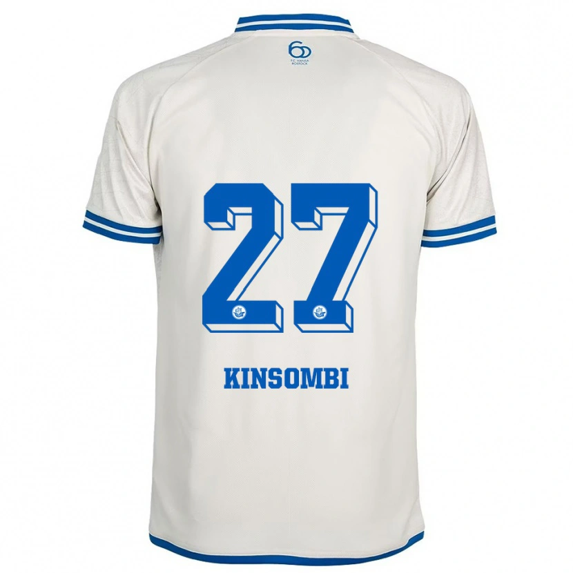 Danxen Hombre Camiseta Christian Kinsombi #27 Blanco Azul 2ª Equipación 2025/26 La Camisa