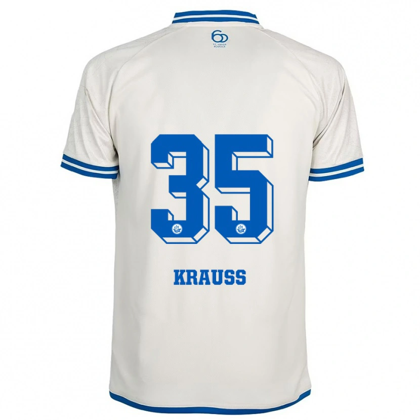 Danxen Hombre Camiseta Maximilian Krauß #35 Blanco Azul 2ª Equipación 2025/26 La Camisa