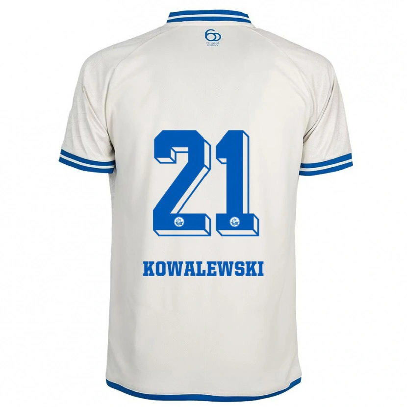 Danxen Hombre Camiseta Oskar Kowalewski #21 Blanco Azul 2ª Equipación 2025/26 La Camisa