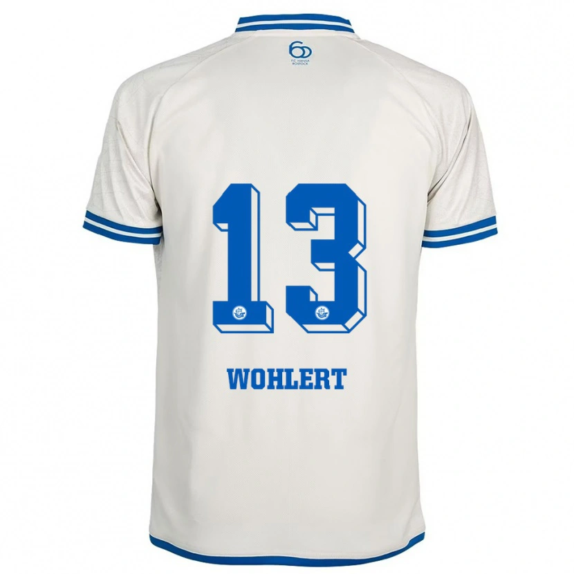 Danxen Hombre Camiseta Finlay Wohlert #13 Blanco Azul 2ª Equipación 2025/26 La Camisa