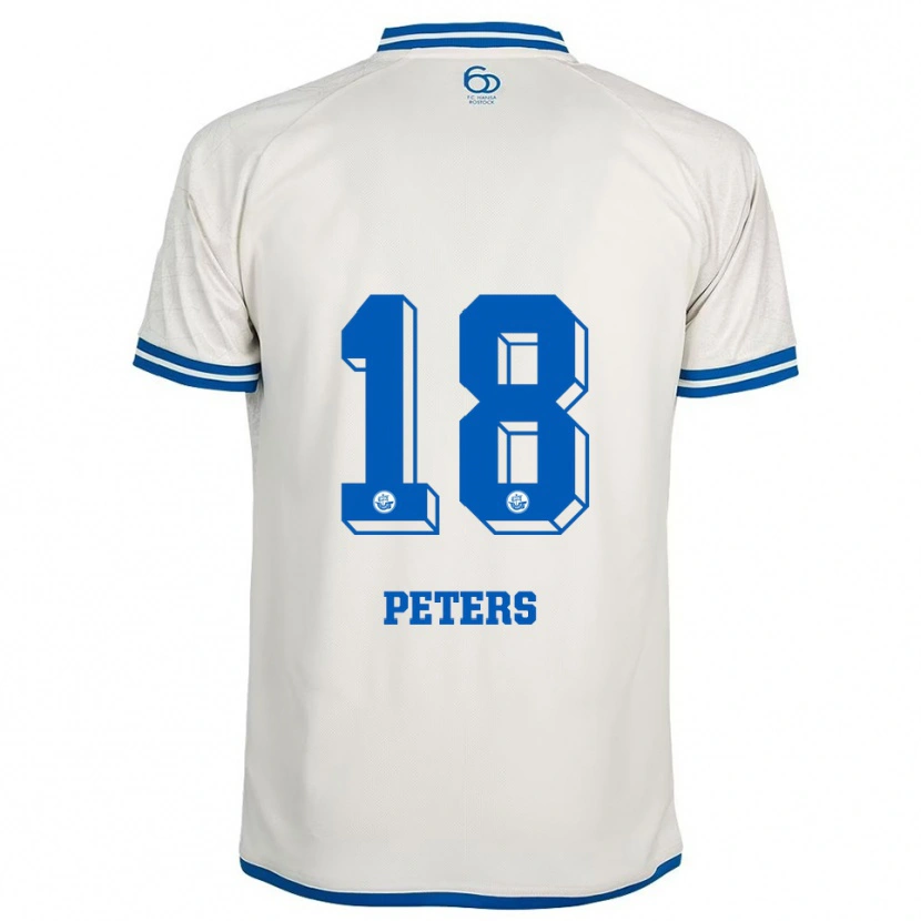 Danxen Hombre Camiseta Bennett Peters #18 Blanco Azul 2ª Equipación 2025/26 La Camisa