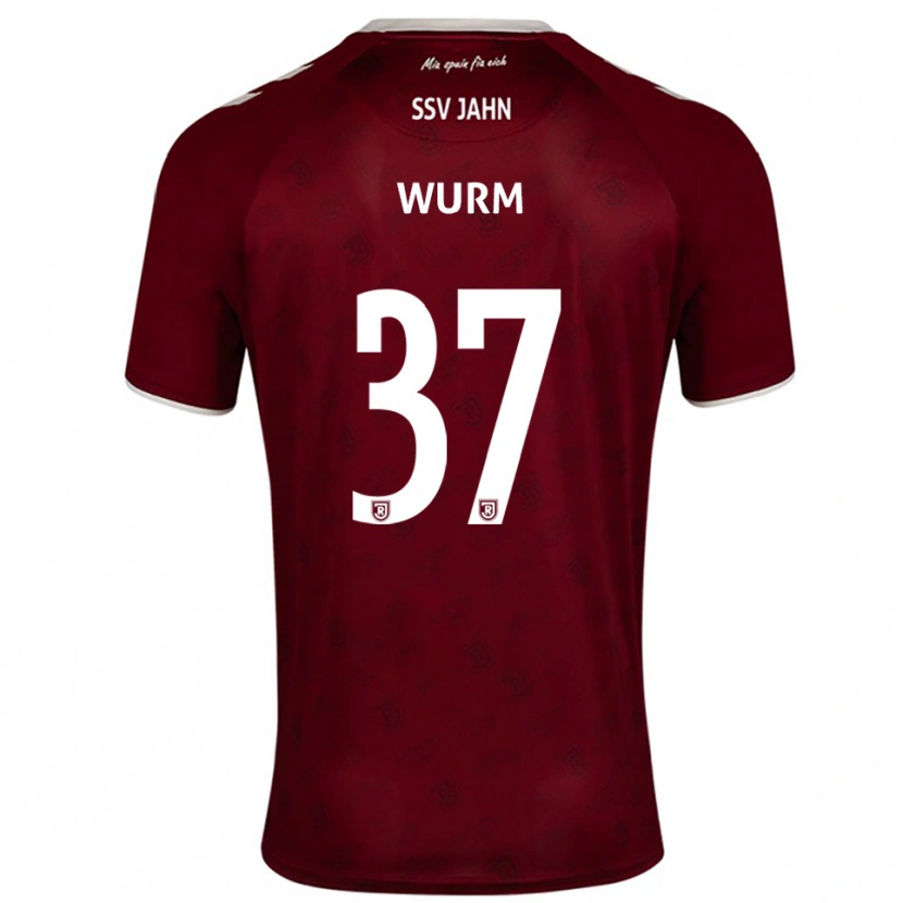 Danxen Hombre Camiseta Leopold Wurm #37 Borgoña Blanco 2ª Equipación 2025/26 La Camisa
