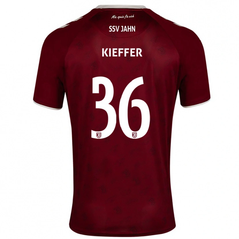 Danxen Hombre Camiseta Ben Kieffer #36 Borgoña Blanco 2ª Equipación 2025/26 La Camisa