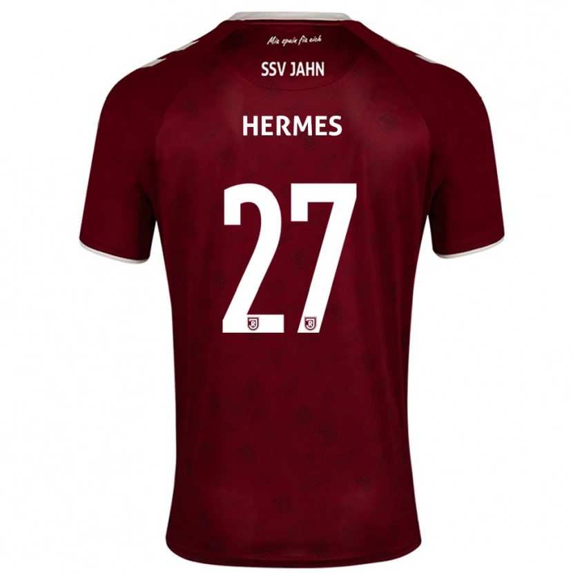 Danxen Hombre Camiseta Lucas Hermes #27 Borgoña Blanco 2ª Equipación 2025/26 La Camisa