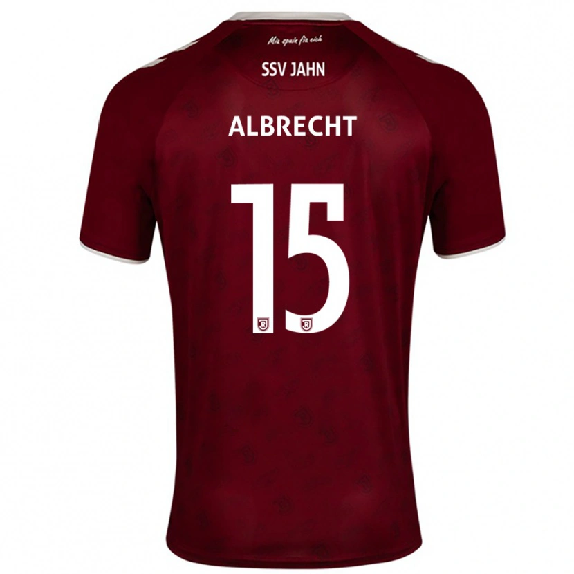 Danxen Hombre Camiseta Felix Albrecht #15 Borgoña Blanco 2ª Equipación 2025/26 La Camisa