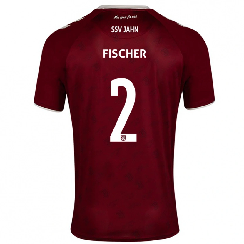 Danxen Hombre Camiseta Florian Fischer #2 Borgoña Blanco 2ª Equipación 2025/26 La Camisa