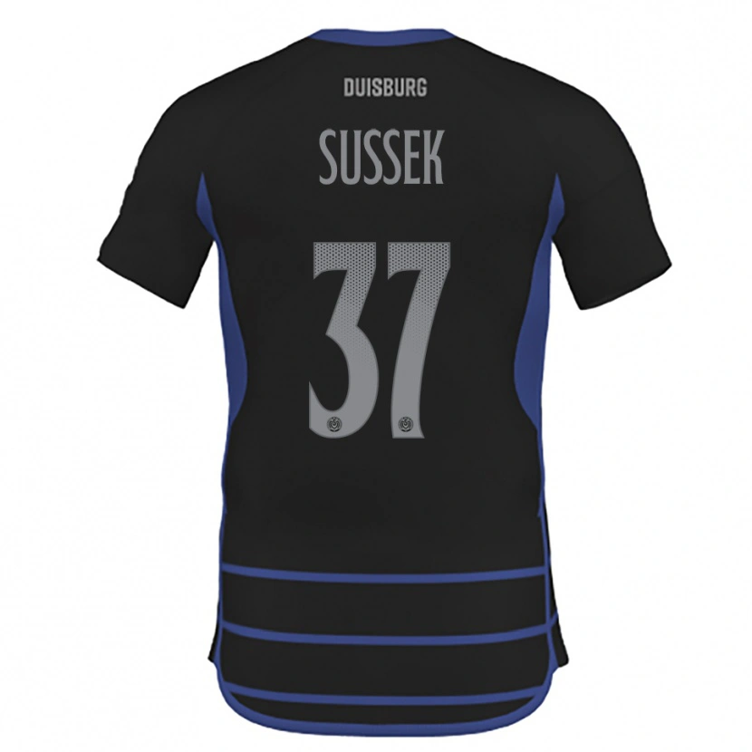 Danxen Hombre Camiseta Patrick Sussek #37 Negro Azul 2ª Equipación 2025/26 La Camisa