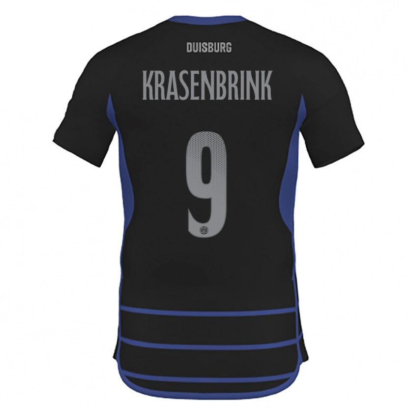 Danxen Hombre Camiseta Hannes Krasenbrink #9 Negro Azul 2ª Equipación 2025/26 La Camisa