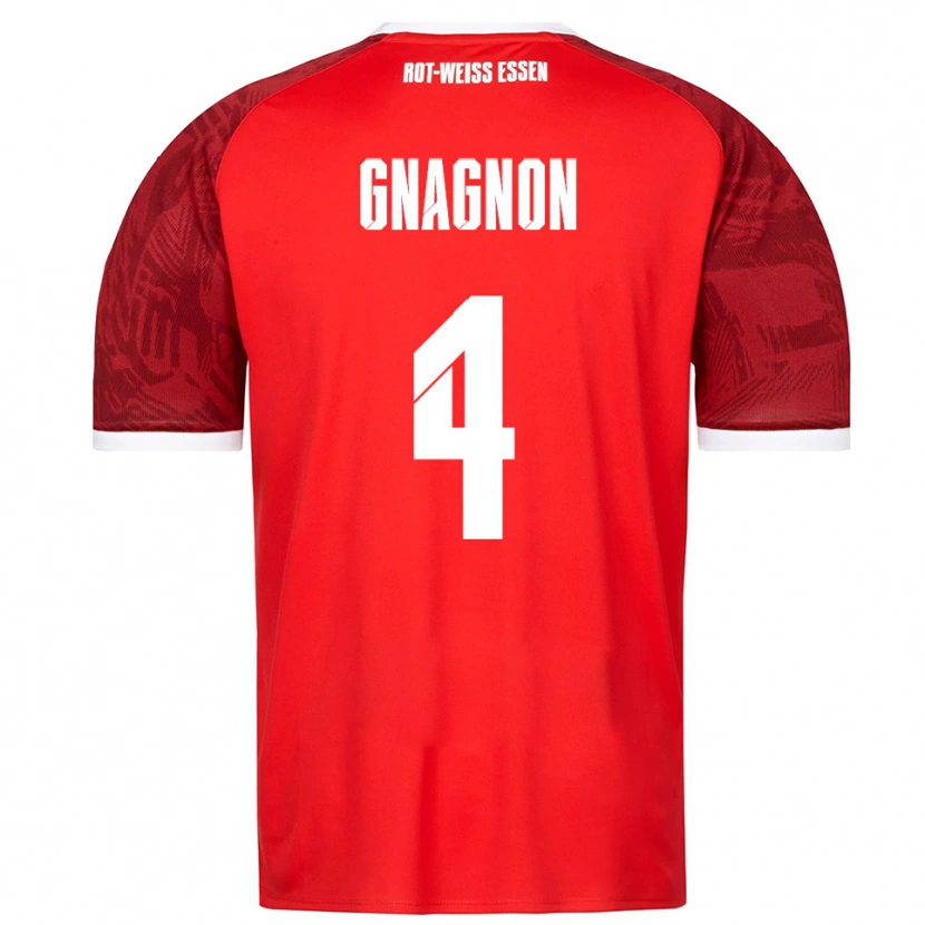 Danxen Hombre Camiseta James Gnagnon #4 Rojo Borgoña Blanco 2ª Equipación 2025/26 La Camisa