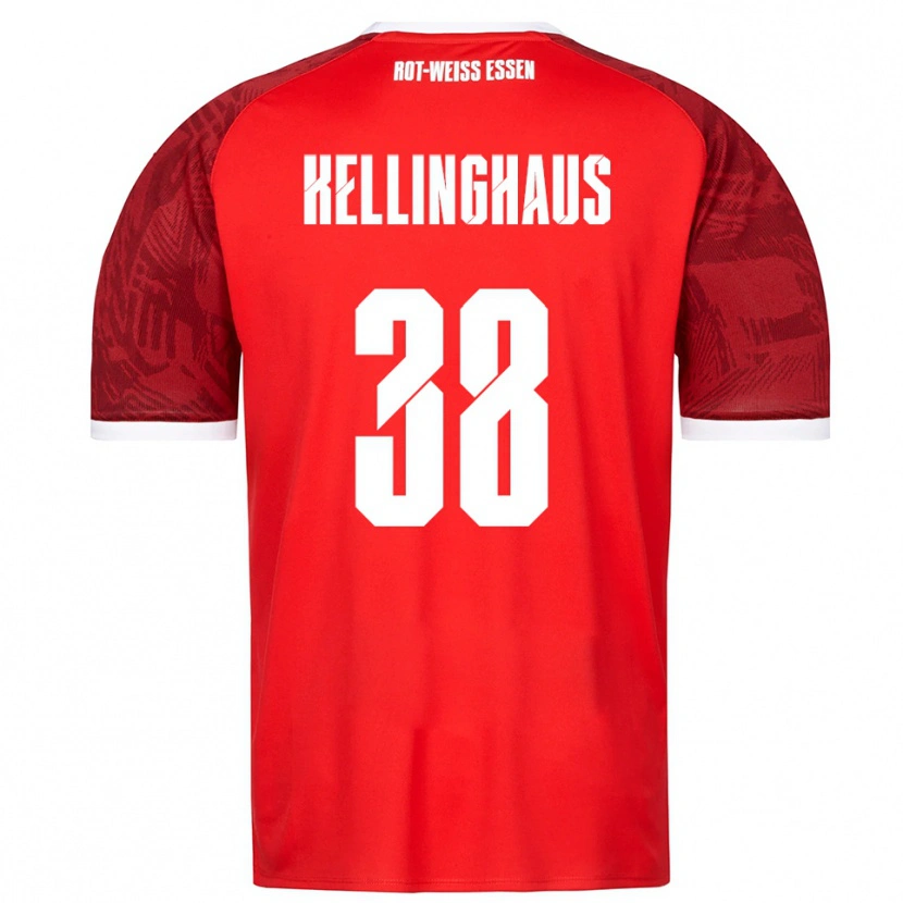 Danxen Hombre Camiseta Nicolai Schulte-Kellinghaus #38 Rojo Borgoña Blanco 2ª Equipación 2025/26 La Camisa