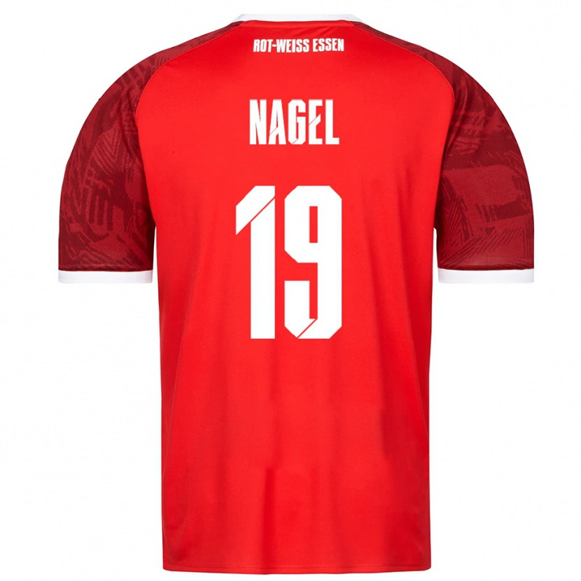 Danxen Hombre Camiseta Kjell-Luan Nagel #19 Rojo Borgoña Blanco 2ª Equipación 2025/26 La Camisa