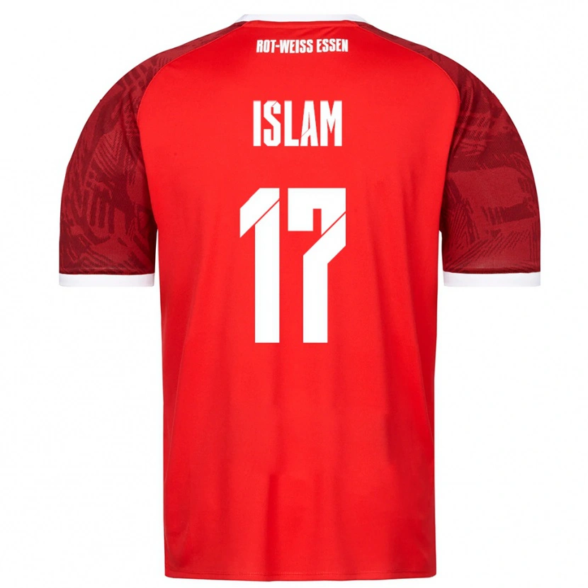 Danxen Hombre Camiseta Arda Islam #17 Rojo Borgoña Blanco 2ª Equipación 2025/26 La Camisa