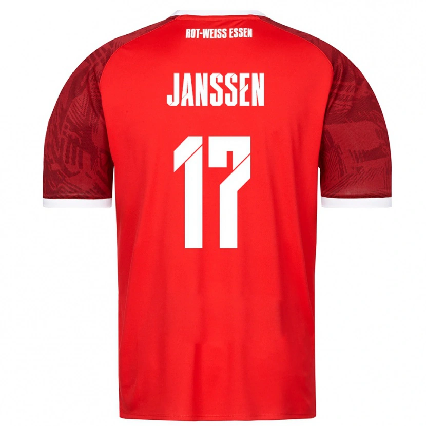 Danxen Hombre Camiseta Lenn Janssen #17 Rojo Borgoña Blanco 2ª Equipación 2025/26 La Camisa