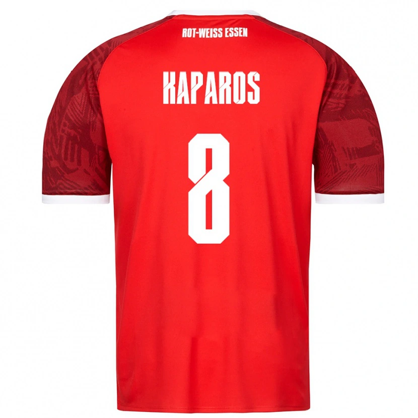 Danxen Hombre Camiseta Jimmy Kaparos #8 Rojo Borgoña Blanco 2ª Equipación 2025/26 La Camisa