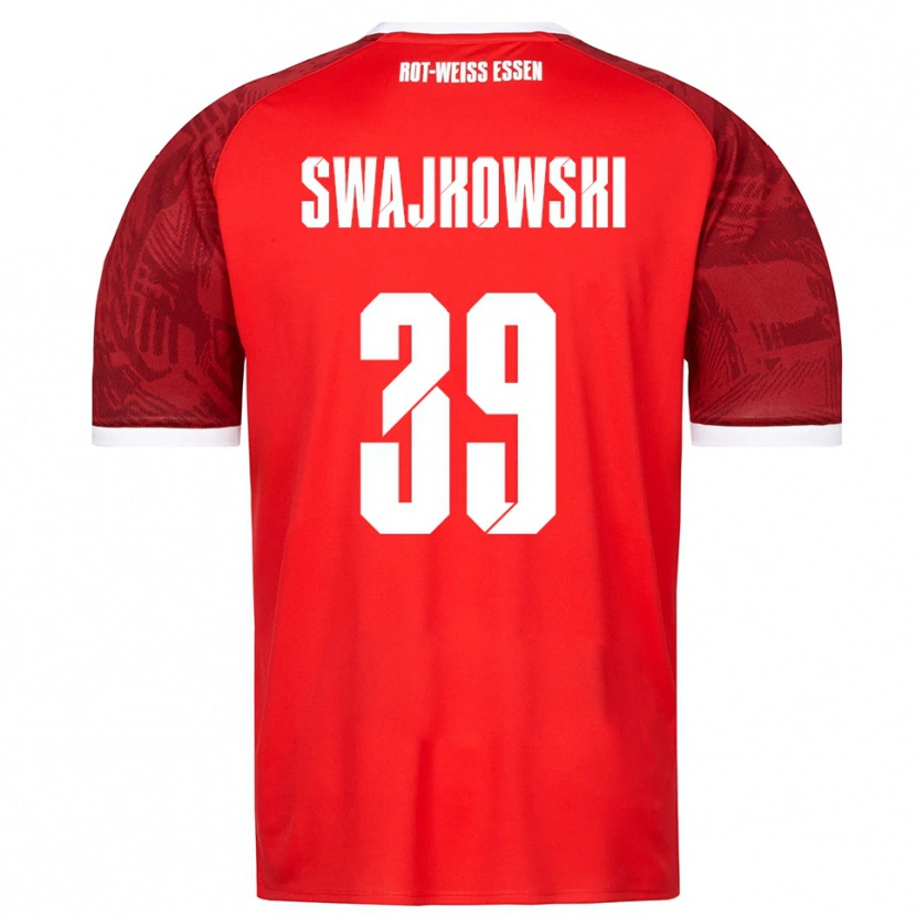 Danxen Hombre Camiseta Gianluca Swajkowski #39 Rojo Borgoña Blanco 2ª Equipación 2025/26 La Camisa