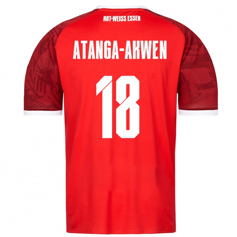 Danxen Hombre Camiseta Randy-Tamufor Atanga-Akwen #18 Rojo Borgoña Blanco 2ª Equipación 2025/26 La Camisa