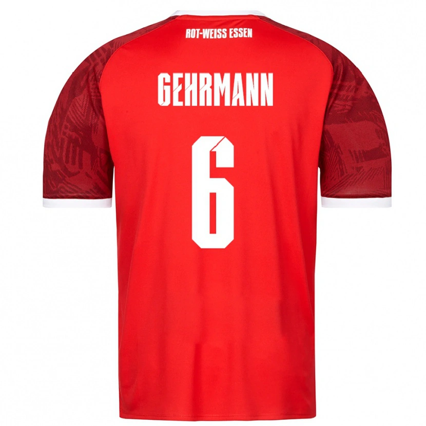 Danxen Hombre Camiseta Fabian Gehrmann #6 Rojo Borgoña Blanco 2ª Equipación 2025/26 La Camisa