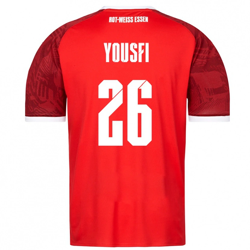 Danxen Hombre Camiseta Elias Yousfi #26 Rojo Borgoña Blanco 2ª Equipación 2025/26 La Camisa