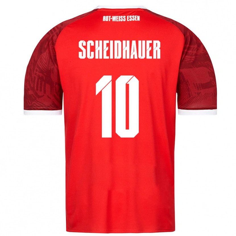 Danxen Hombre Camiseta Leon Scheidhauer #10 Rojo Borgoña Blanco 2ª Equipación 2025/26 La Camisa