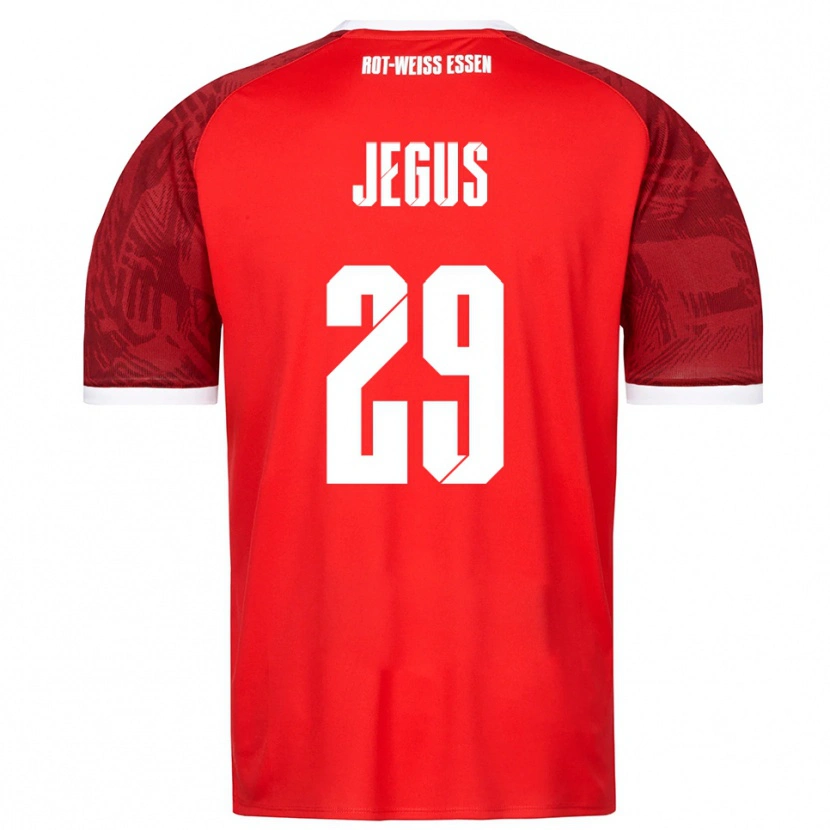 Danxen Hombre Camiseta Leonard Jegus #29 Rojo Borgoña Blanco 2ª Equipación 2025/26 La Camisa