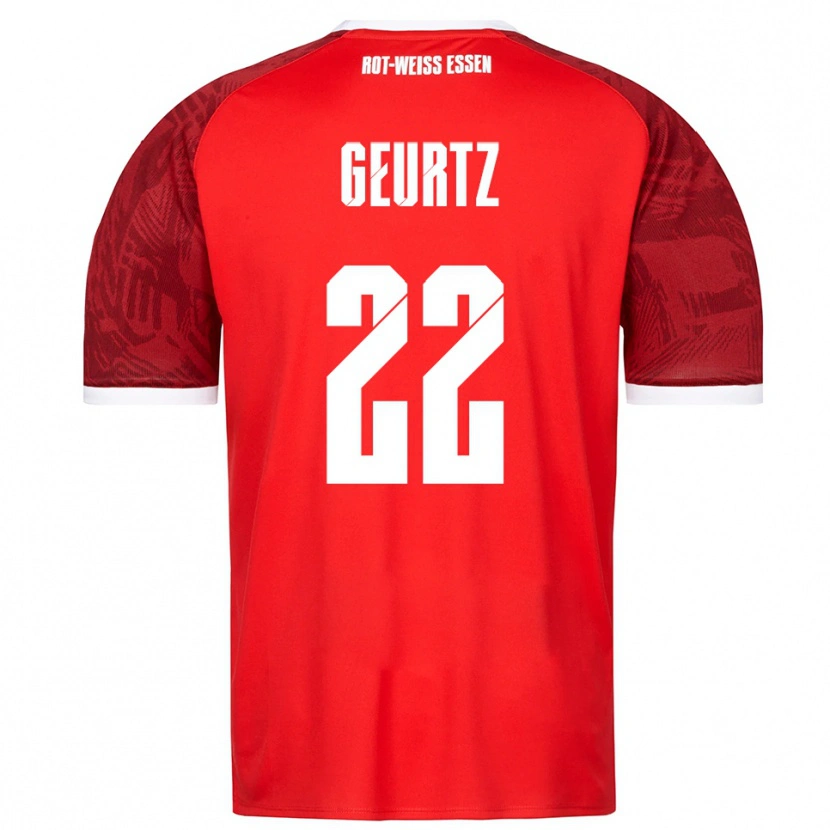 Danxen Hombre Camiseta Jan-Luca Geurtz #22 Rojo Borgoña Blanco 2ª Equipación 2025/26 La Camisa