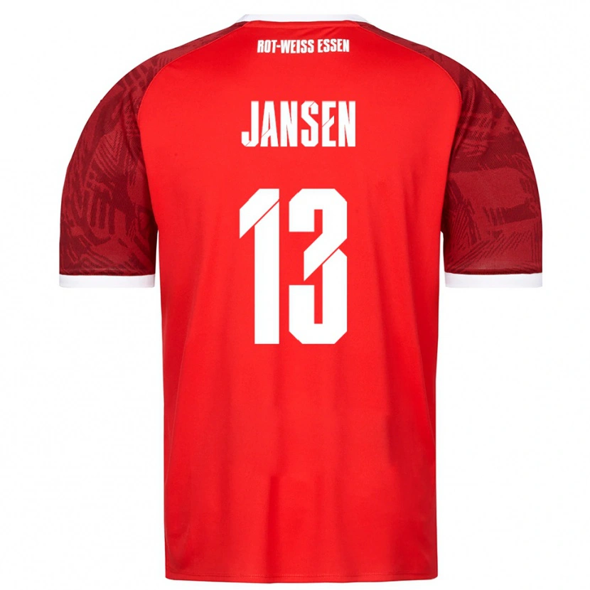 Danxen Hombre Camiseta Joshua Jansen #13 Rojo Borgoña Blanco 2ª Equipación 2025/26 La Camisa