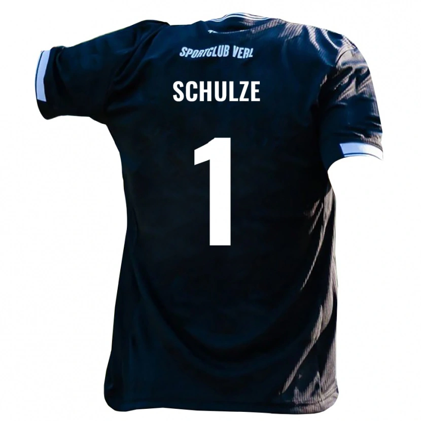 Danxen Hombre Camiseta Philipp Schulze #1 Negro Blanco 2ª Equipación 2025/26 La Camisa
