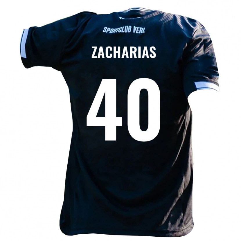 Danxen Hombre Camiseta Marlon Zacharias #40 Negro Blanco 2ª Equipación 2025/26 La Camisa