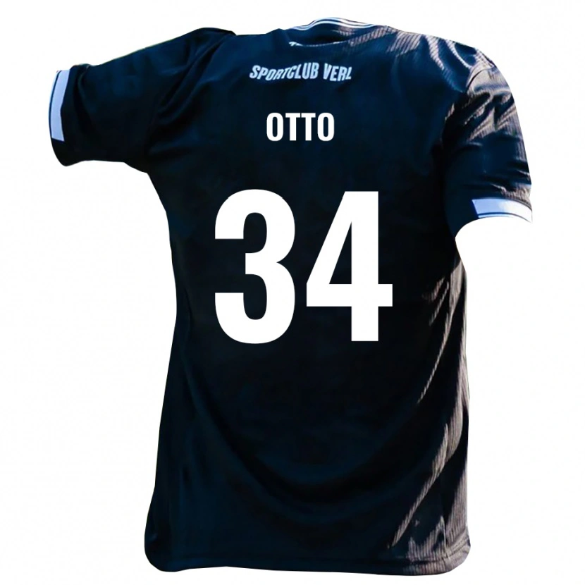 Danxen Hombre Camiseta Fynn Otto #34 Negro Blanco 2ª Equipación 2025/26 La Camisa