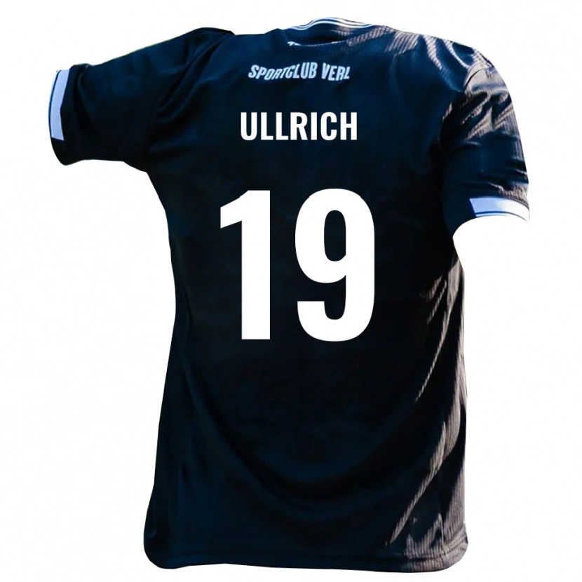 Danxen Hombre Camiseta Nikita Ullrich #19 Negro Blanco 2ª Equipación 2025/26 La Camisa