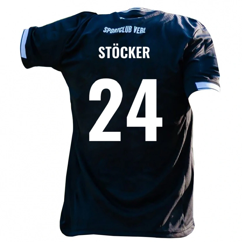Danxen Hombre Camiseta Michel Stöcker #24 Negro Blanco 2ª Equipación 2025/26 La Camisa