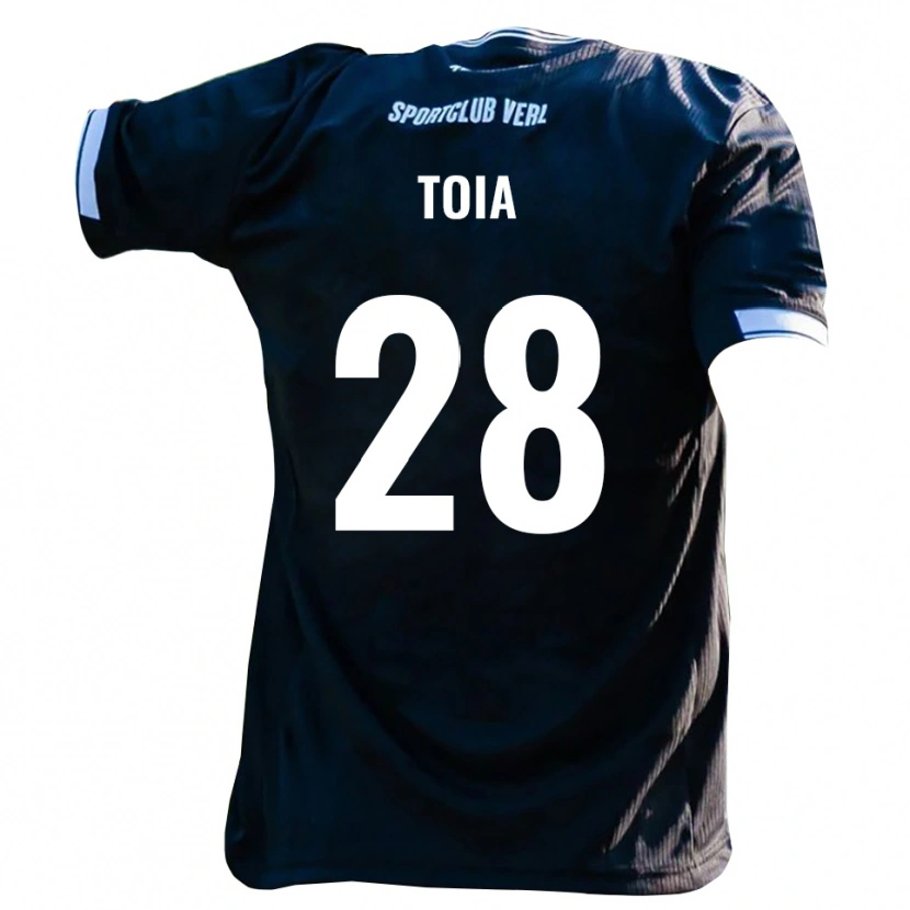 Danxen Hombre Camiseta Alessandro Toia #28 Negro Blanco 2ª Equipación 2025/26 La Camisa