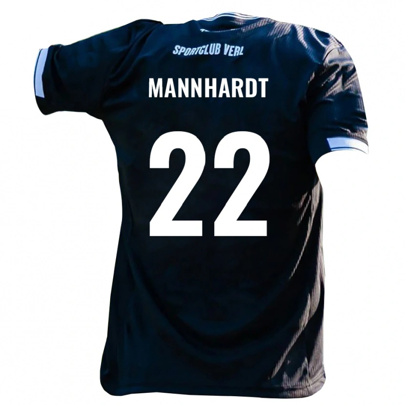 Danxen Hombre Camiseta Marco Mannhardt #22 Negro Blanco 2ª Equipación 2025/26 La Camisa