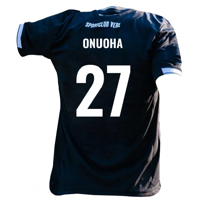 Danxen Hombre Camiseta Chilohem Onuoha #27 Negro Blanco 2ª Equipación 2025/26 La Camisa