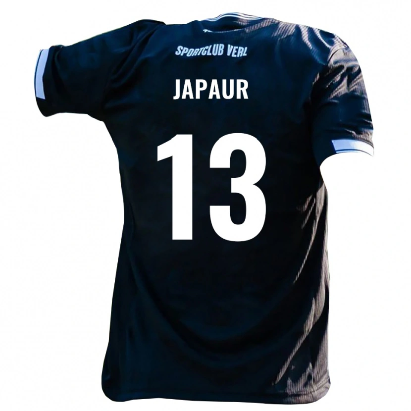 Danxen Hombre Camiseta Alem Japaur #13 Negro Blanco 2ª Equipación 2025/26 La Camisa